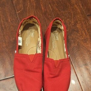 Toms Classic Red Canvas Slip-Ons